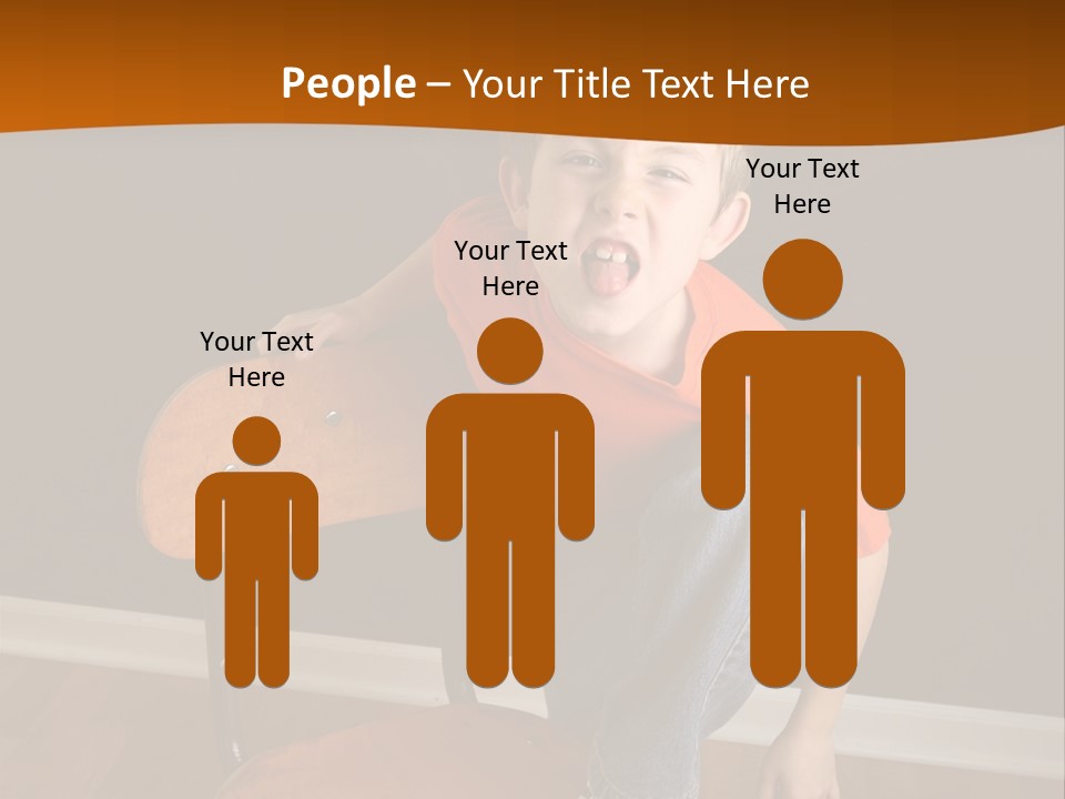 A Young Boy Sitting On A Wooden Chair With His Mouth Open PowerPoint Template