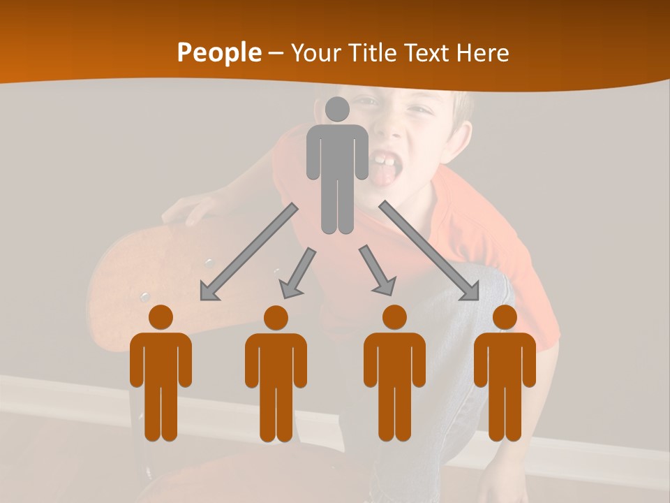 A Young Boy Sitting On A Wooden Chair With His Mouth Open PowerPoint Template