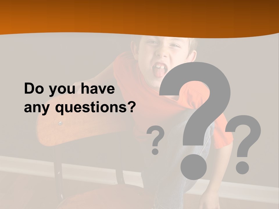 A Young Boy Sitting On A Wooden Chair With His Mouth Open PowerPoint Template