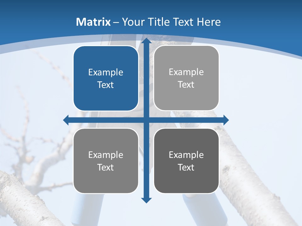 A Pair Of Scissors Are Stuck In A Tree PowerPoint Template