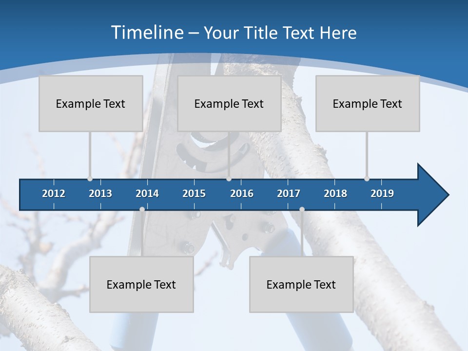 A Pair Of Scissors Are Stuck In A Tree PowerPoint Template