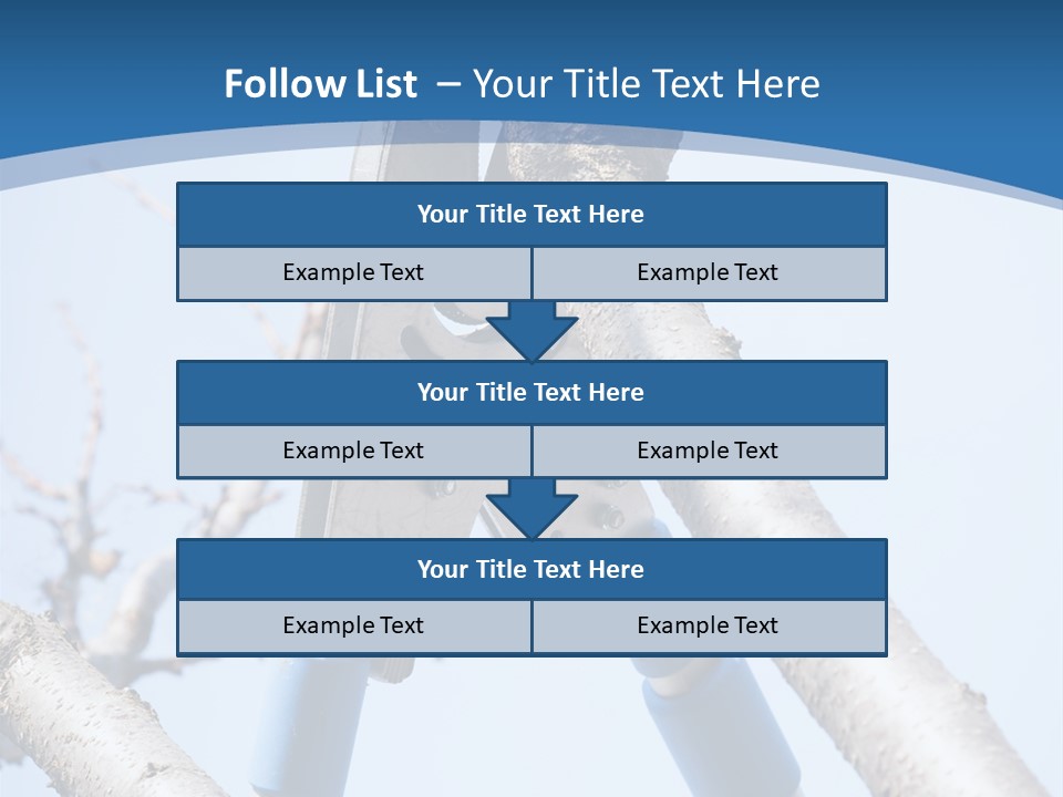 A Pair Of Scissors Are Stuck In A Tree PowerPoint Template