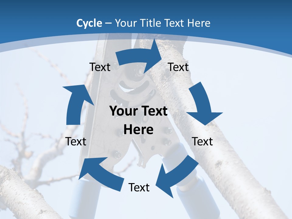 A Pair Of Scissors Are Stuck In A Tree PowerPoint Template