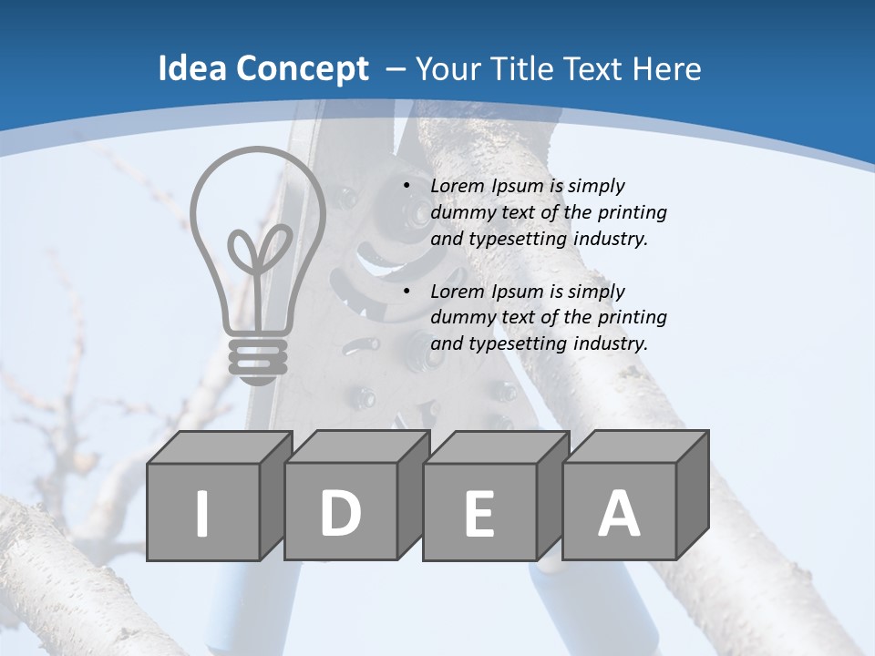 A Pair Of Scissors Are Stuck In A Tree PowerPoint Template