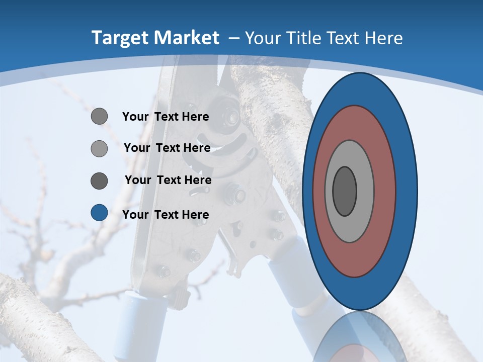 A Pair Of Scissors Are Stuck In A Tree PowerPoint Template