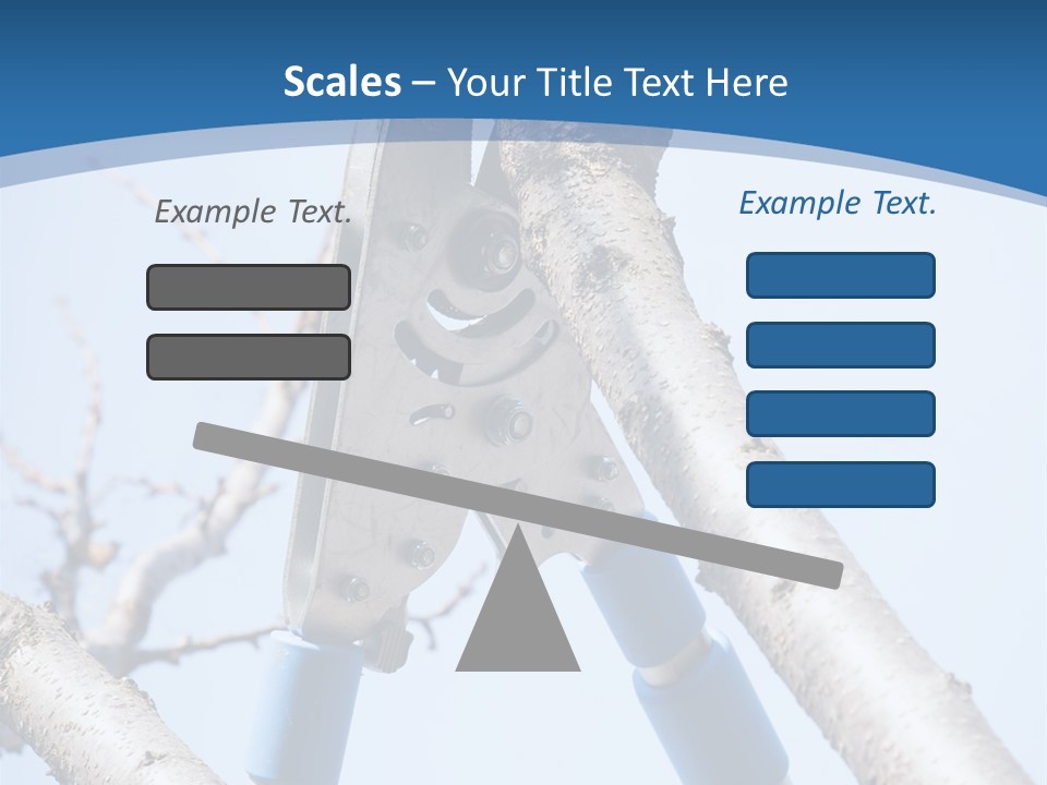 A Pair Of Scissors Are Stuck In A Tree PowerPoint Template