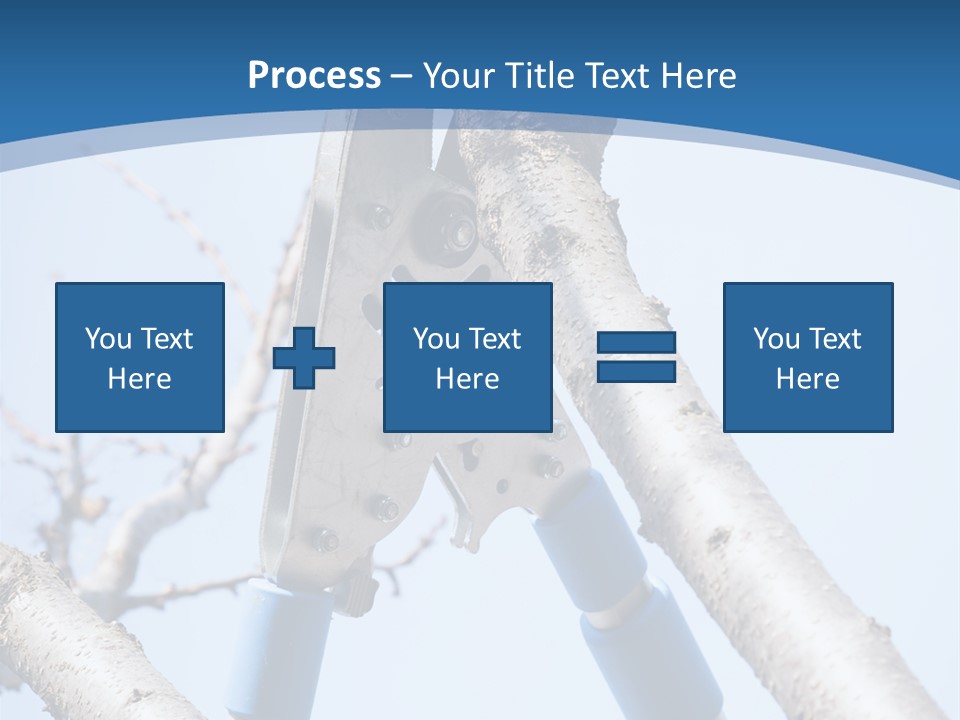 A Pair Of Scissors Are Stuck In A Tree PowerPoint Template