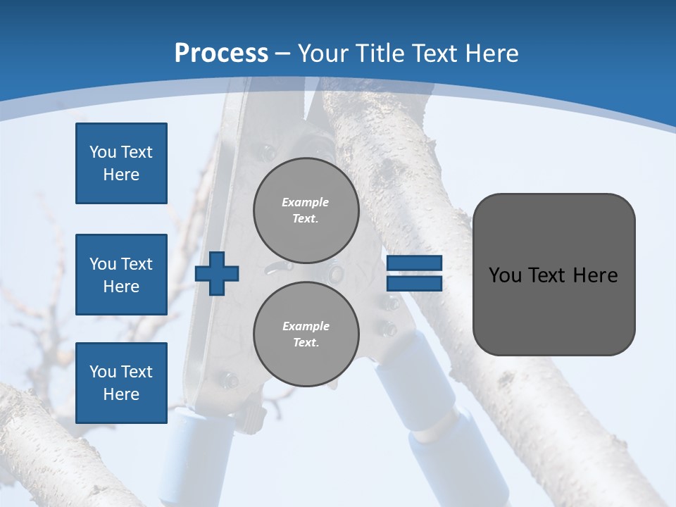 A Pair Of Scissors Are Stuck In A Tree PowerPoint Template
