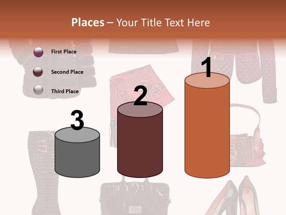 A Group Of Women's Clothing And Handbags PowerPoint Template