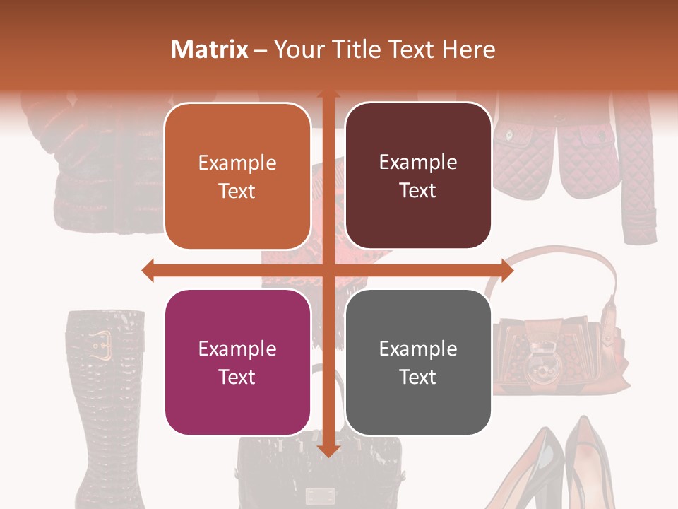 A Group Of Women's Clothing And Handbags PowerPoint Template