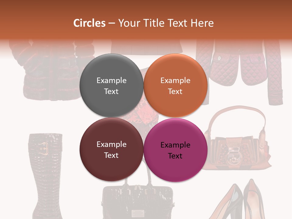 A Group Of Women's Clothing And Handbags PowerPoint Template