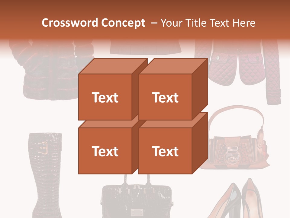 A Group Of Women's Clothing And Handbags PowerPoint Template