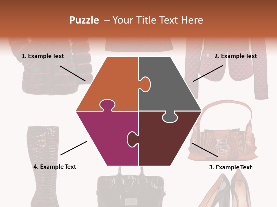 A Group Of Women's Clothing And Handbags PowerPoint Template