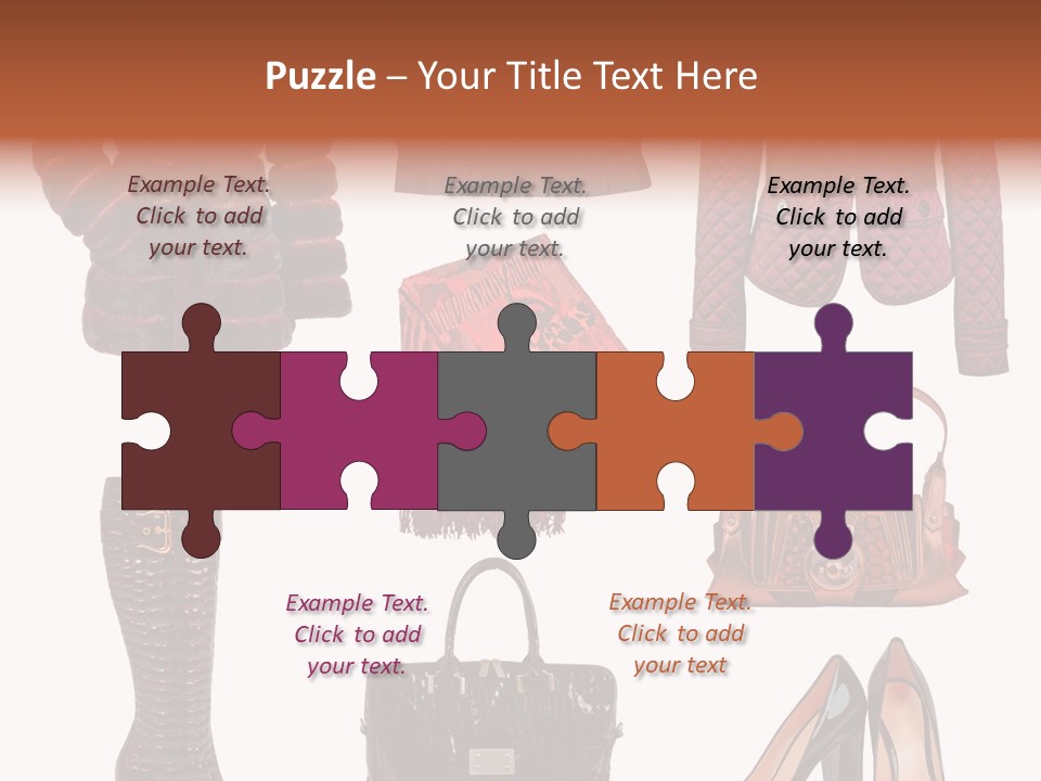 A Group Of Women's Clothing And Handbags PowerPoint Template