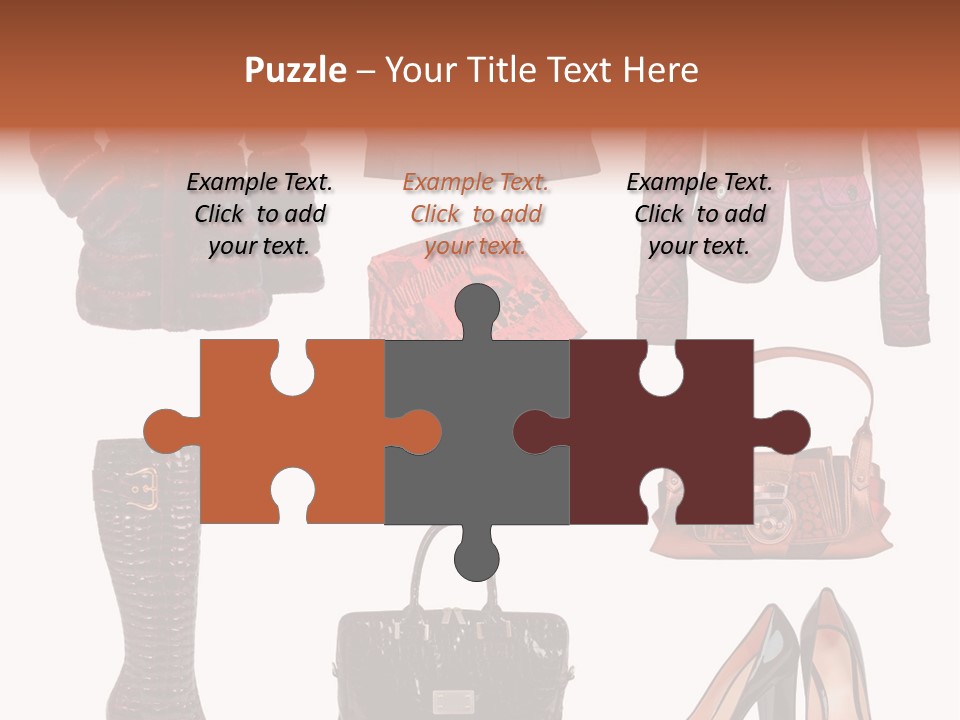 A Group Of Women's Clothing And Handbags PowerPoint Template