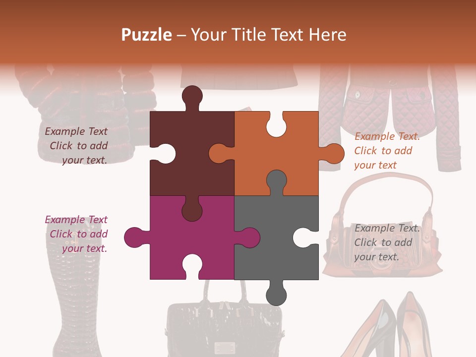 A Group Of Women's Clothing And Handbags PowerPoint Template