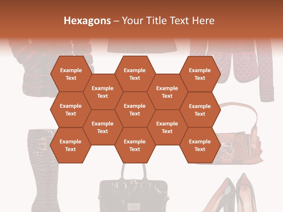 A Group Of Women's Clothing And Handbags PowerPoint Template