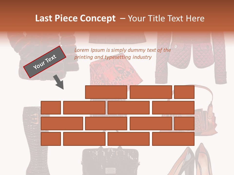 A Group Of Women's Clothing And Handbags PowerPoint Template