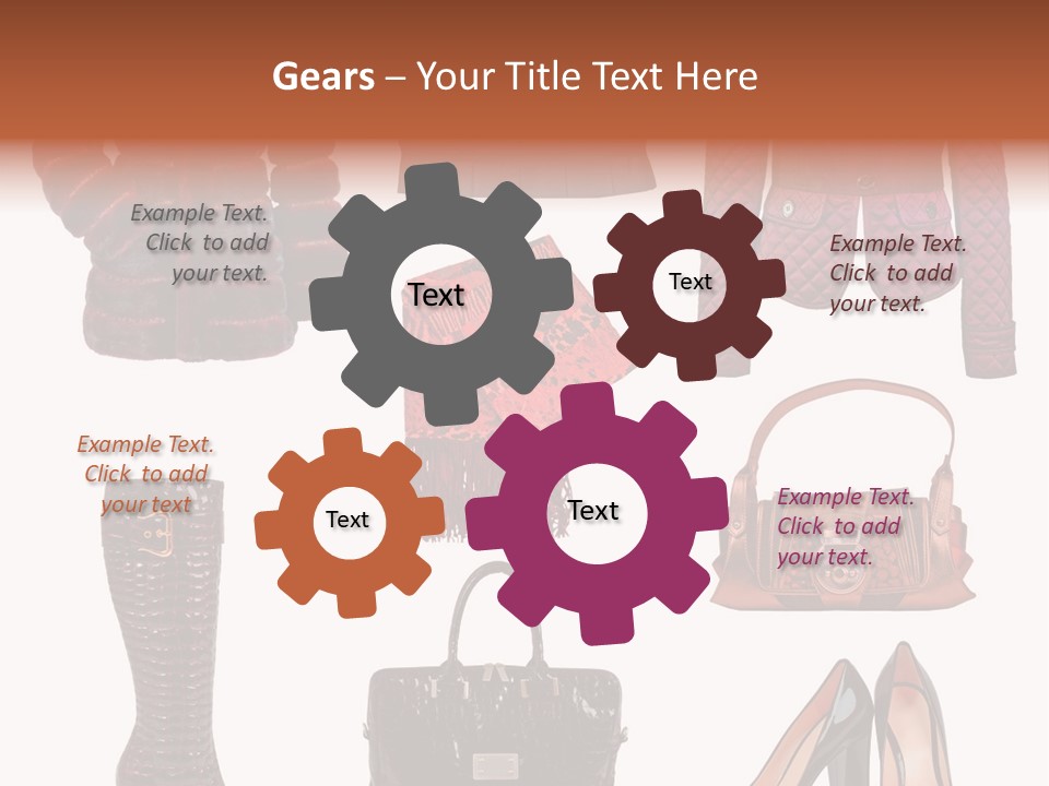 A Group Of Women's Clothing And Handbags PowerPoint Template