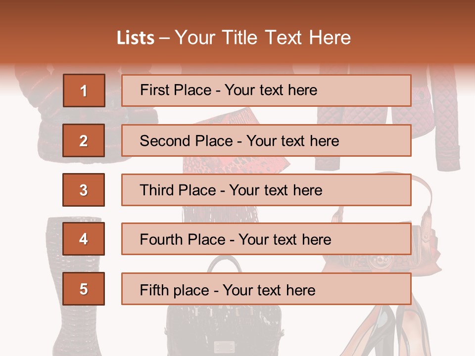 A Group Of Women's Clothing And Handbags PowerPoint Template