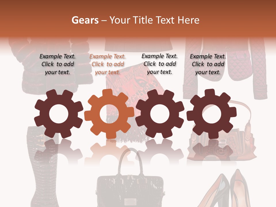 A Group Of Women's Clothing And Handbags PowerPoint Template