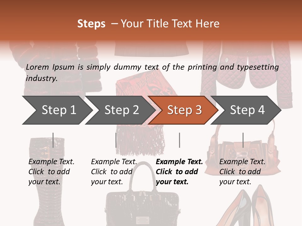 A Group Of Women's Clothing And Handbags PowerPoint Template