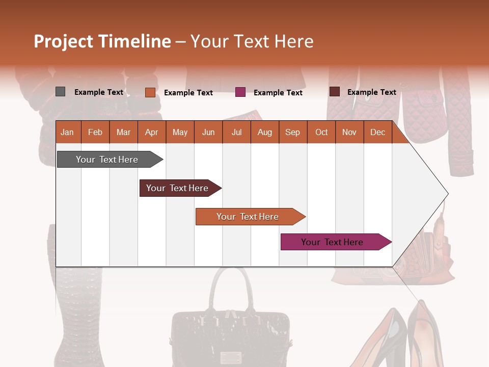 A Group Of Women's Clothing And Handbags PowerPoint Template