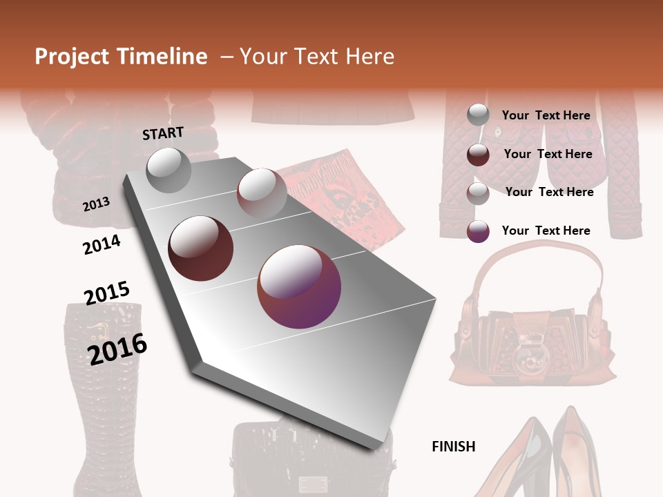 A Group Of Women's Clothing And Handbags PowerPoint Template