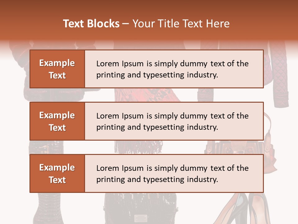 A Group Of Women's Clothing And Handbags PowerPoint Template