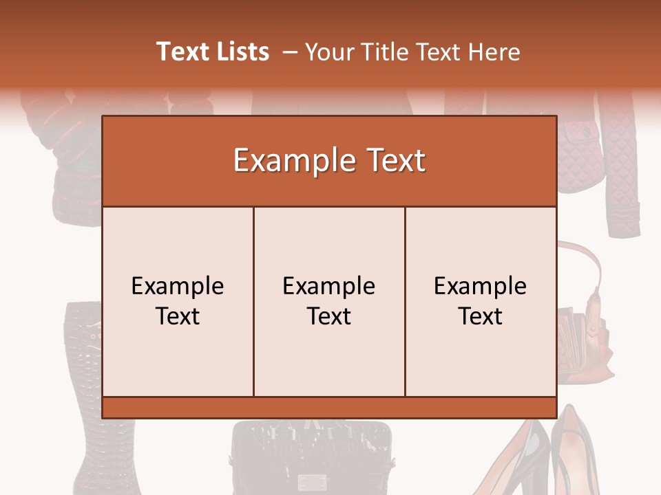 A Group Of Women's Clothing And Handbags PowerPoint Template