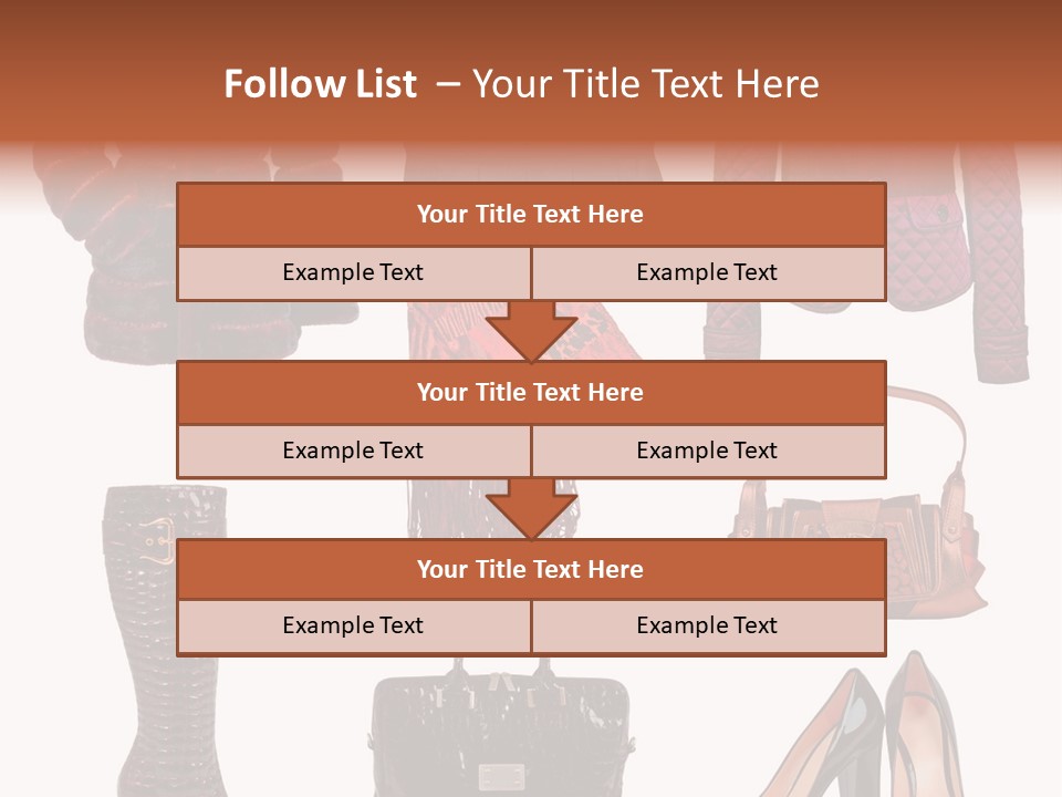 A Group Of Women's Clothing And Handbags PowerPoint Template