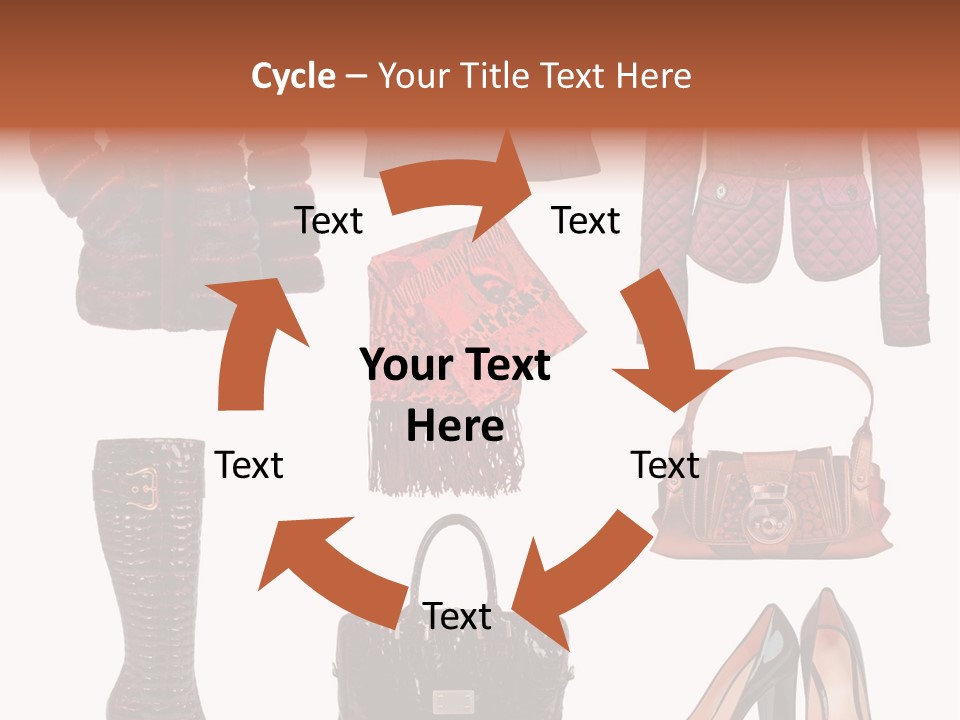 A Group Of Women's Clothing And Handbags PowerPoint Template