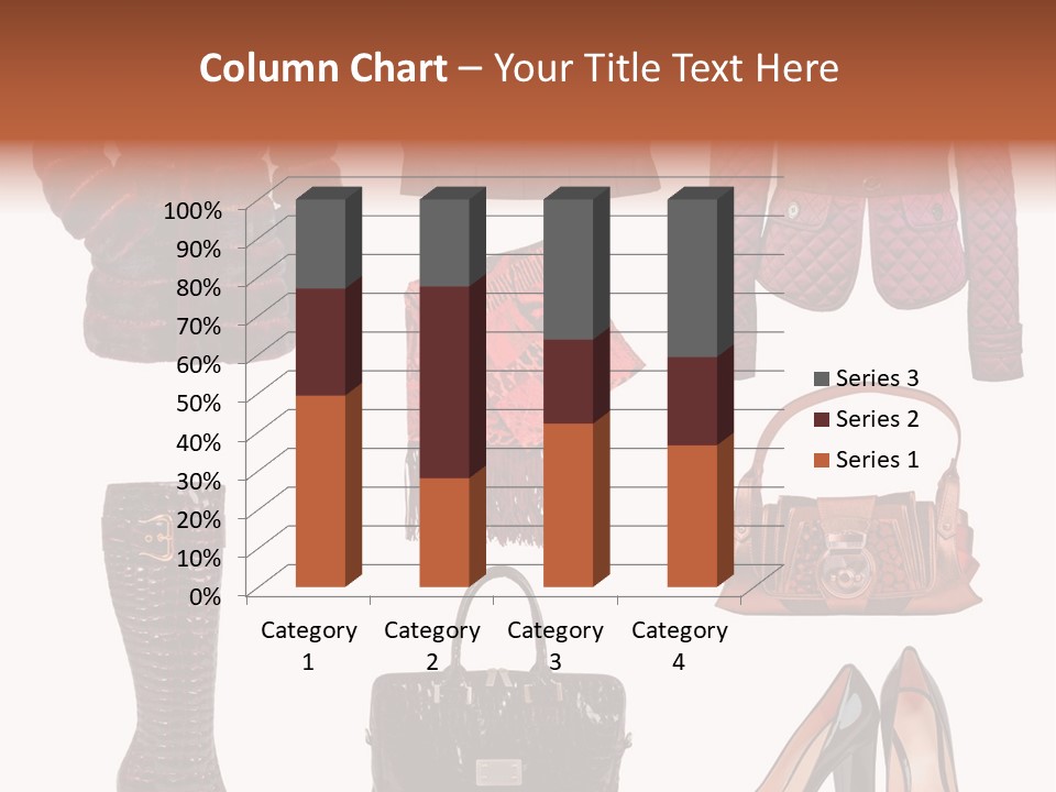 A Group Of Women's Clothing And Handbags PowerPoint Template