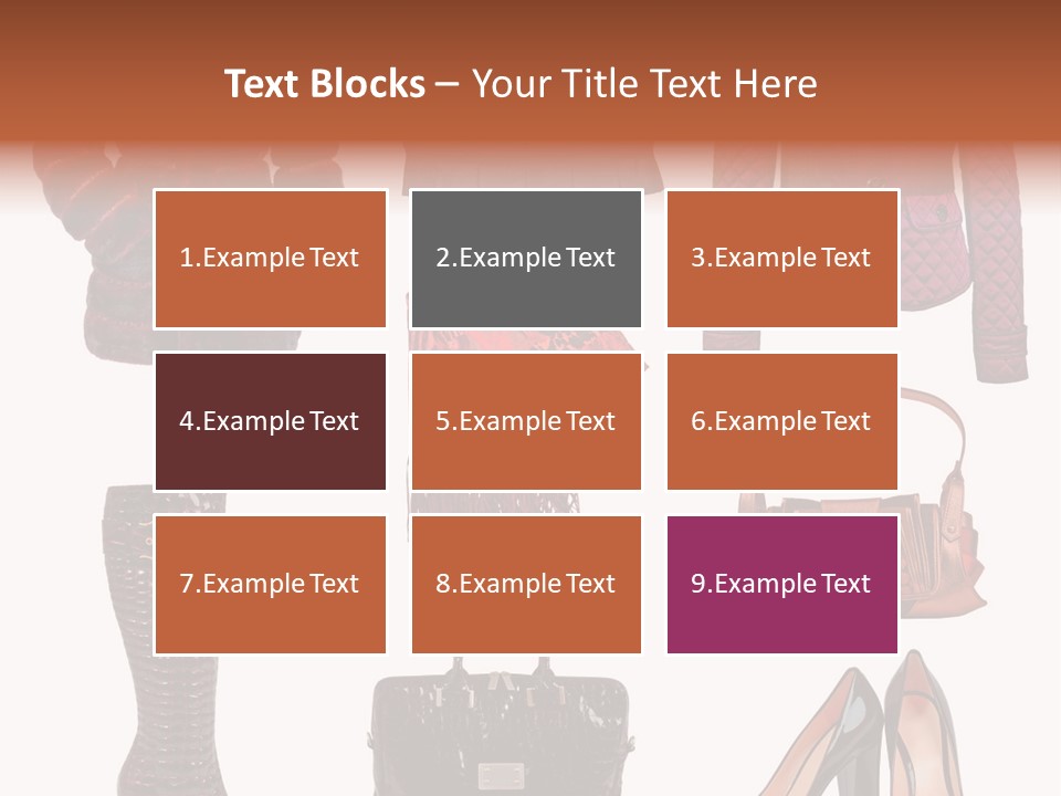 A Group Of Women's Clothing And Handbags PowerPoint Template