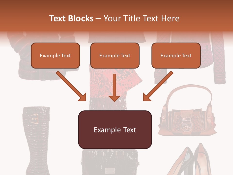 A Group Of Women's Clothing And Handbags PowerPoint Template