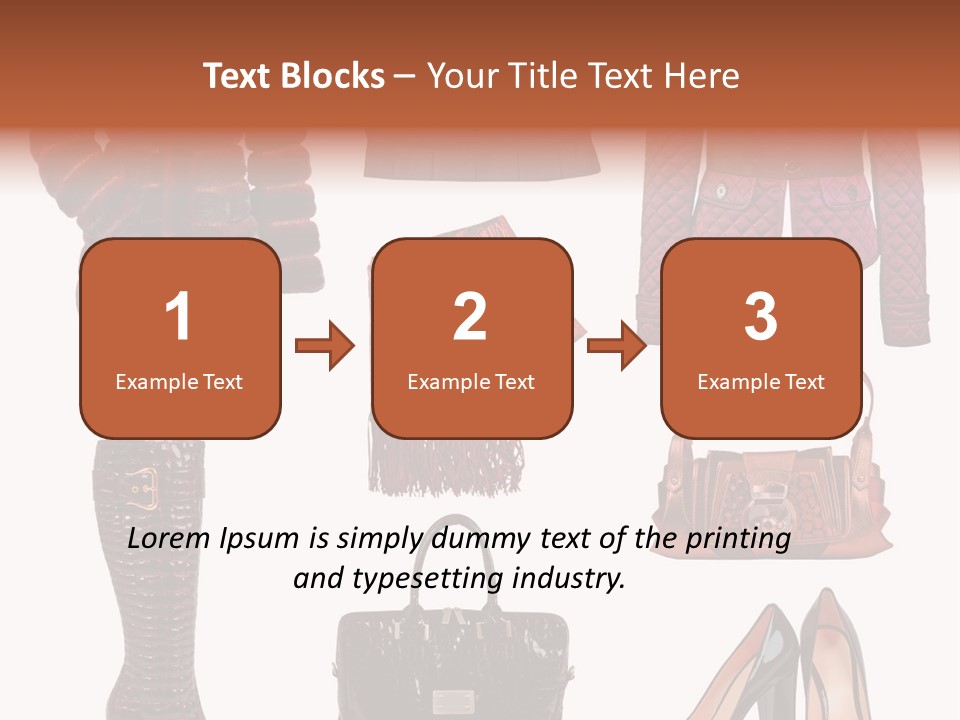 A Group Of Women's Clothing And Handbags PowerPoint Template