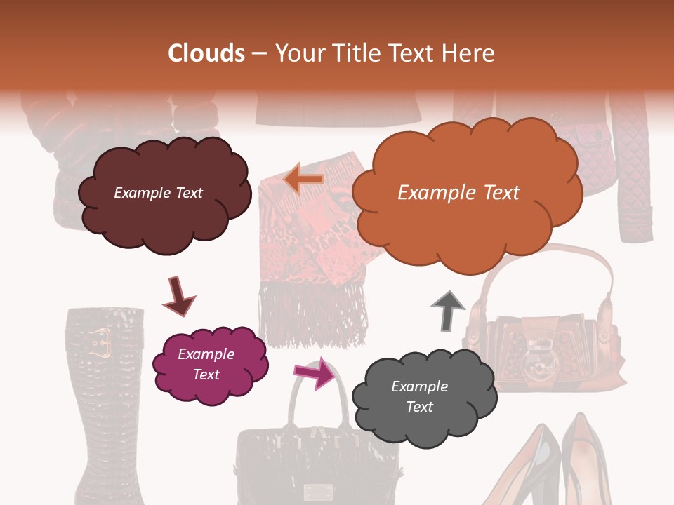 A Group Of Women's Clothing And Handbags PowerPoint Template