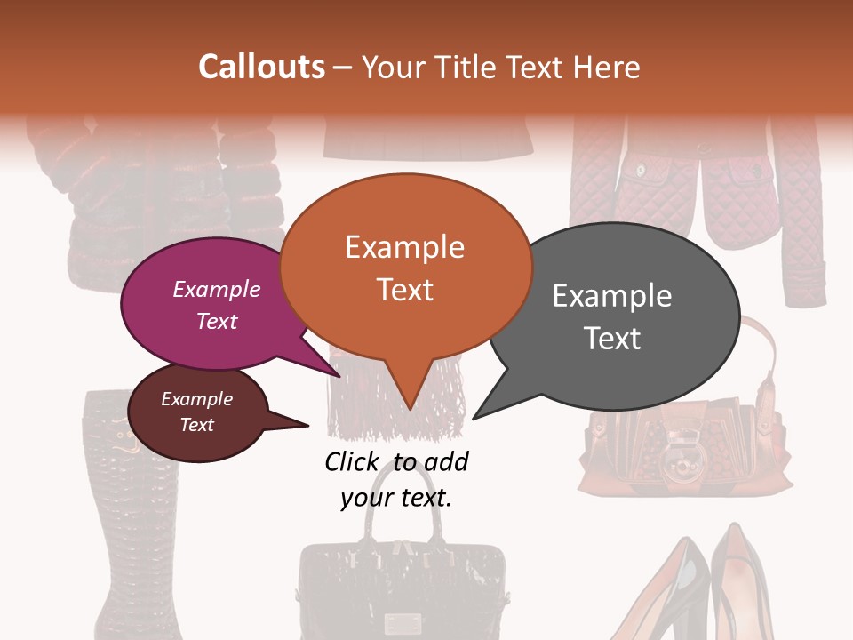 A Group Of Women's Clothing And Handbags PowerPoint Template