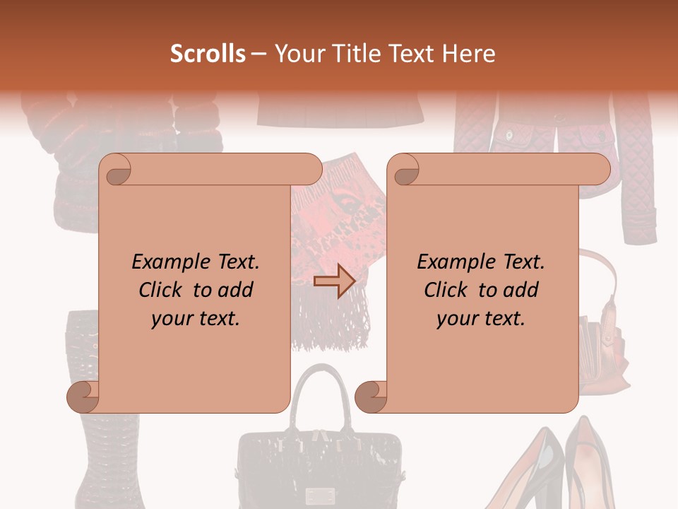 A Group Of Women's Clothing And Handbags PowerPoint Template