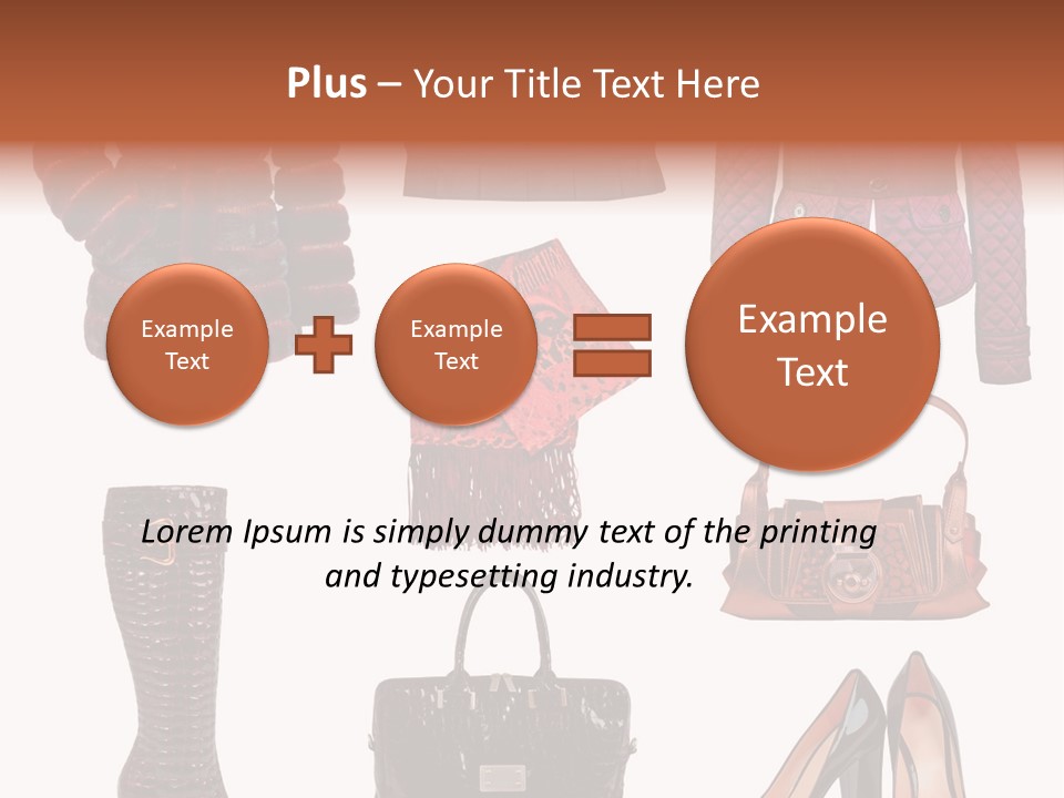 A Group Of Women's Clothing And Handbags PowerPoint Template