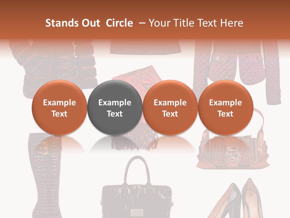 A Group Of Women's Clothing And Handbags PowerPoint Template