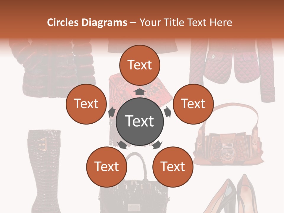 A Group Of Women's Clothing And Handbags PowerPoint Template