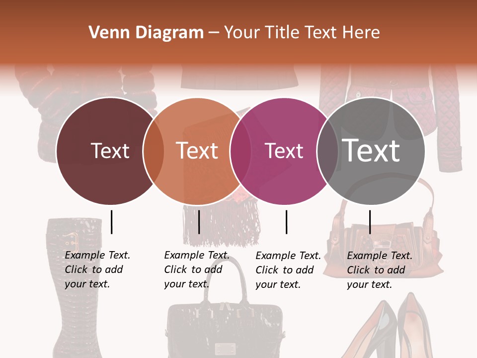 A Group Of Women's Clothing And Handbags PowerPoint Template