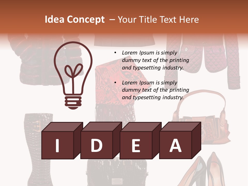 A Group Of Women's Clothing And Handbags PowerPoint Template