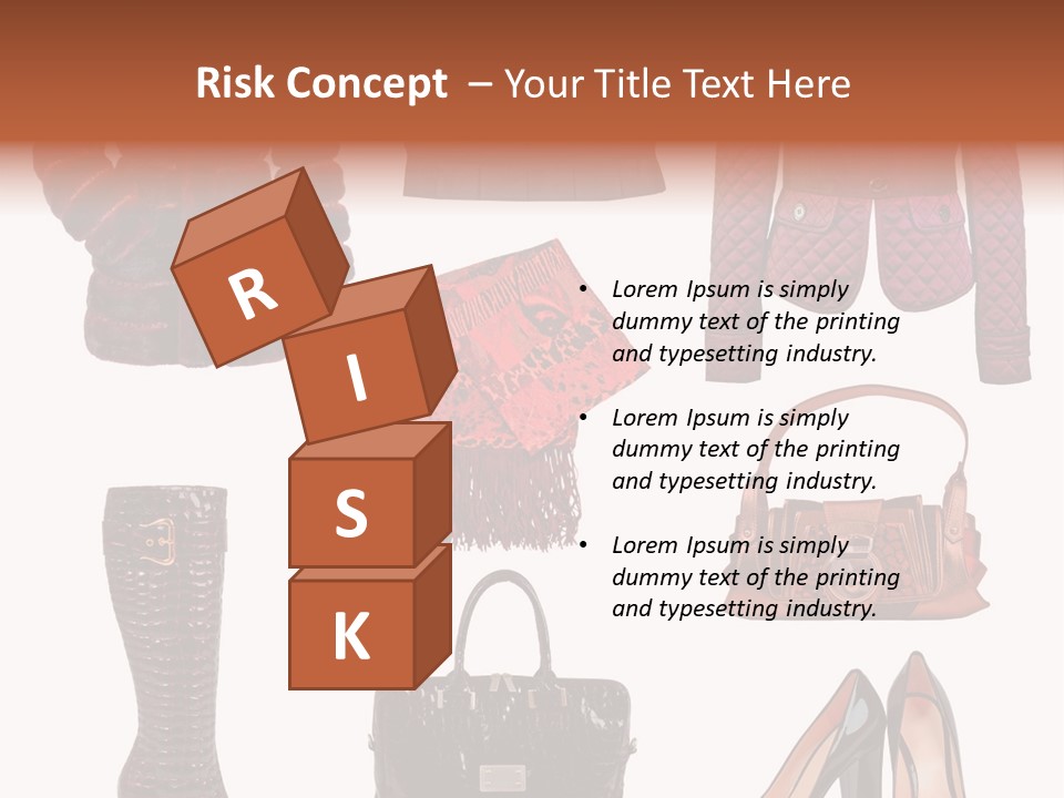 A Group Of Women's Clothing And Handbags PowerPoint Template