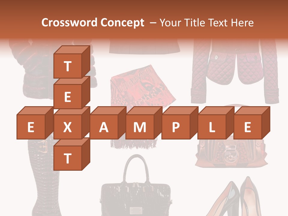 A Group Of Women's Clothing And Handbags PowerPoint Template