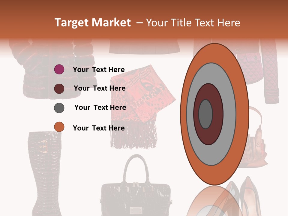 A Group Of Women's Clothing And Handbags PowerPoint Template