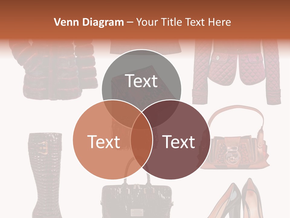 A Group Of Women's Clothing And Handbags PowerPoint Template