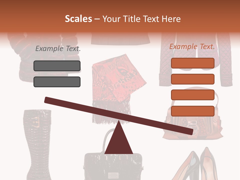 A Group Of Women's Clothing And Handbags PowerPoint Template