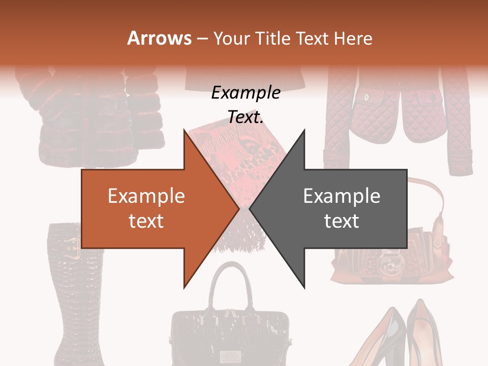 A Group Of Women's Clothing And Handbags PowerPoint Template